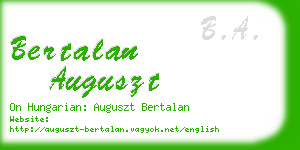 bertalan auguszt business card